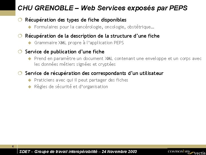 CHU GRENOBLE – Web Services exposés par PEPS ¦ Récupération des types de fiche