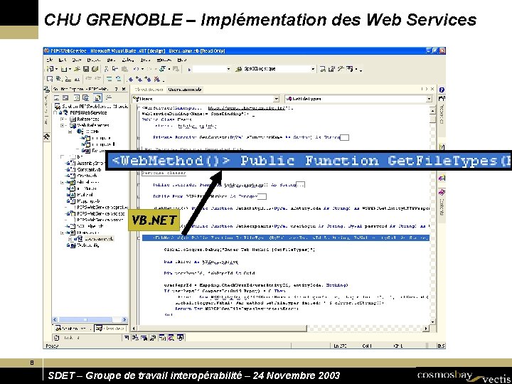 CHU GRENOBLE – Implémentation des Web Services VB. NET 8 SDET – Groupe de