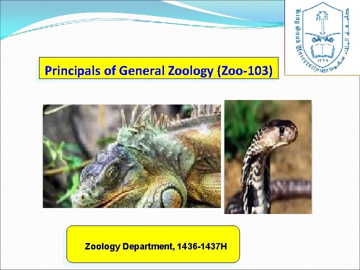 Principals of General Zoology (Zoo-103) Zoology Department, 1436 -1437 H 