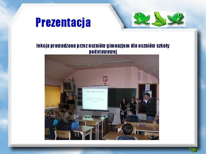 Prezentacja lekcja prowadzona przez uczniów gimnazjum dla uczniów szkoły podstawowej 