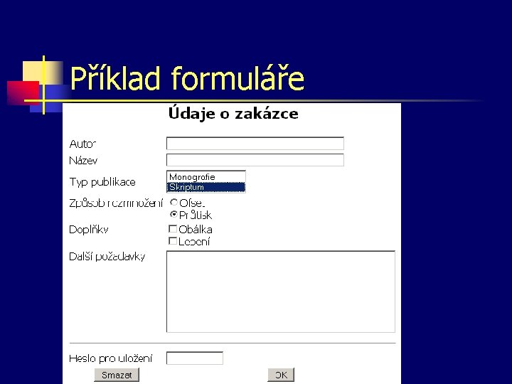 Příklad formuláře 