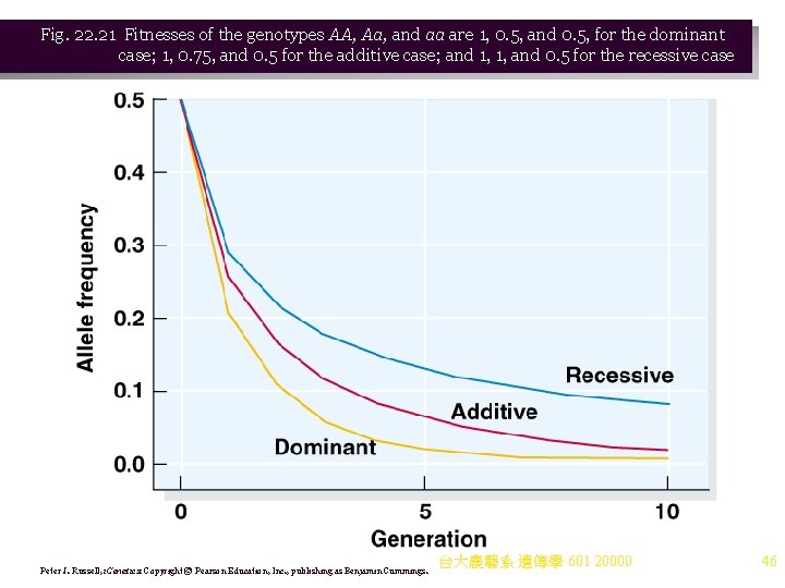 Fig. 22. 21 Fitnesses of the genotypes AA, Aa, and aa are 1, 0.