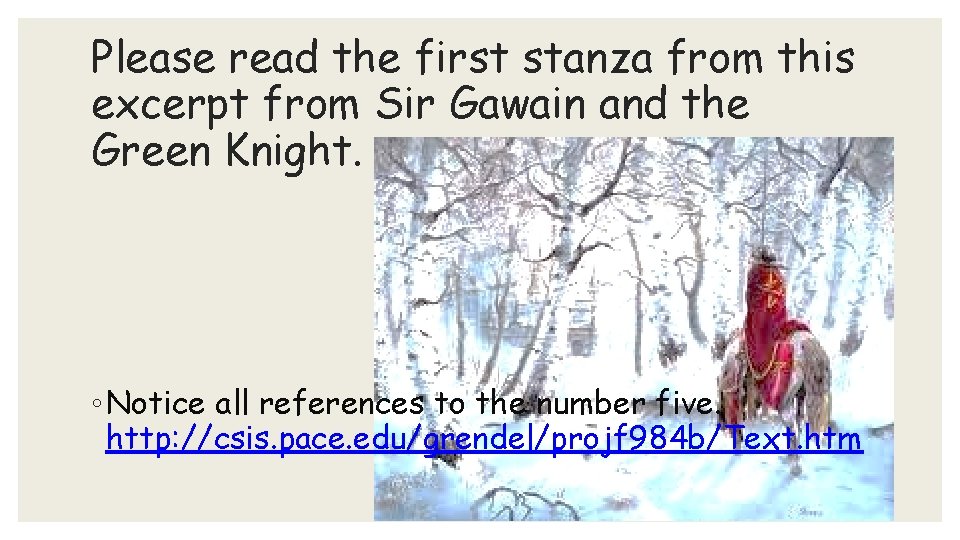 Please read the first stanza from this excerpt from Sir Gawain and the Green