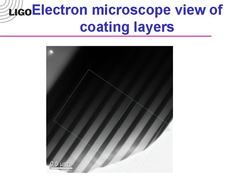 Electron microscope view of coating layers 