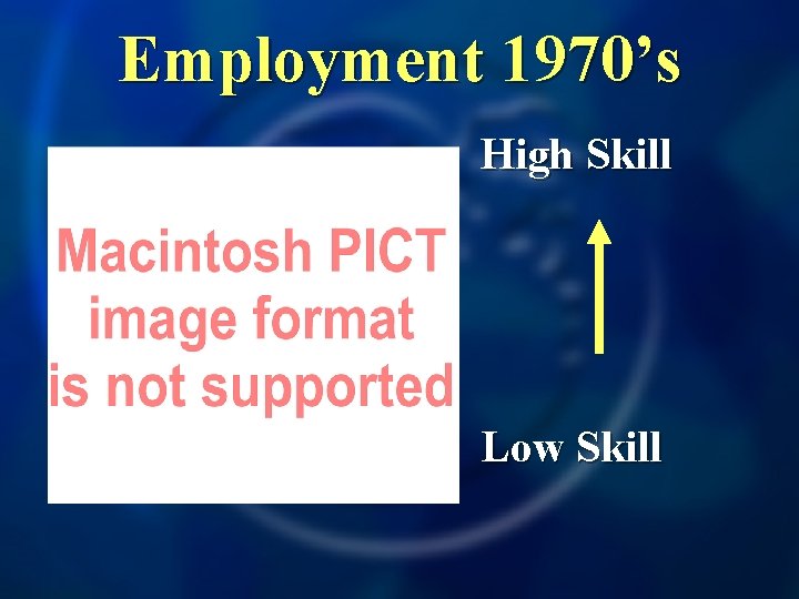 Employment 1970’s High Skill Low Skill 