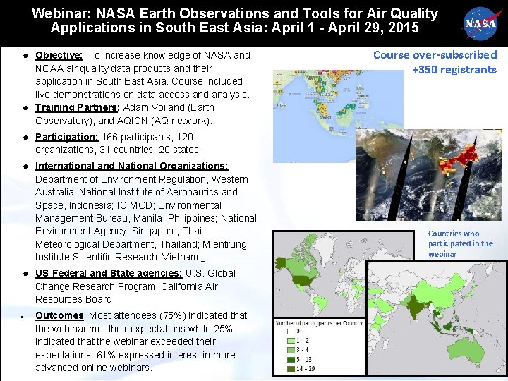 Webinar: NASA Earth Observations and Tools for Air Quality Applications in South East Asia: