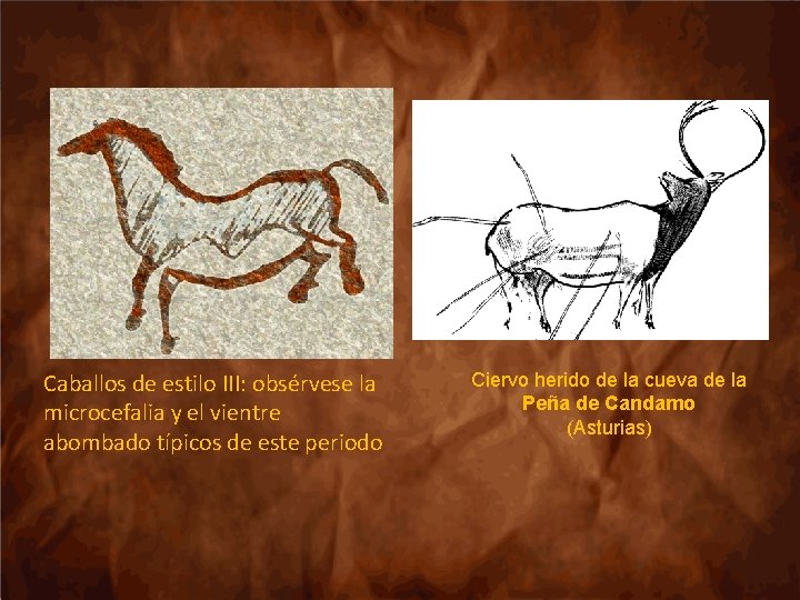 Caballos de estilo III: obsérvese la microcefalia y el vientre abombado típicos de este