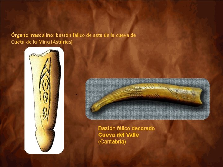 Órgano masculino: bastón fálico de asta de la cueva de Cuetu de la Mina