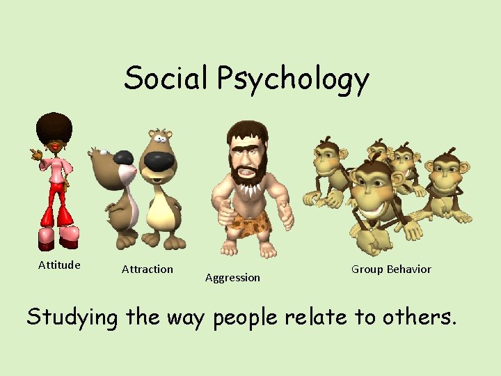 Social Psychology Attitude Attraction Aggression Group Behavior Studying the way people relate to others.