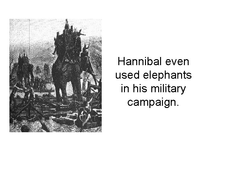 Hannibal even used elephants in his military campaign. 