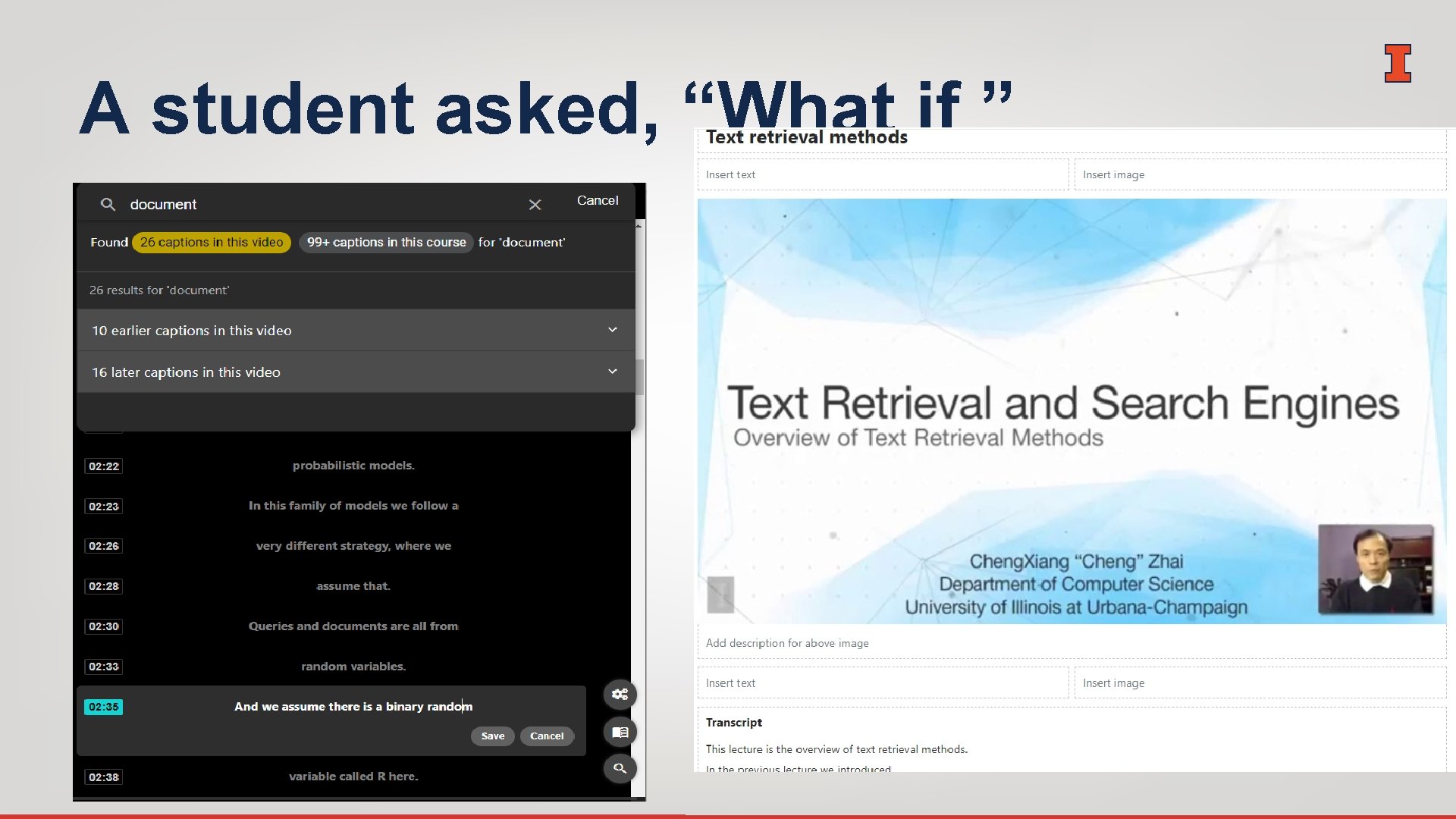 A student asked, “What if ” 