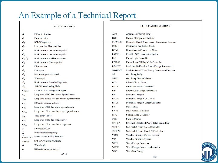 An Example of a Technical Report 13/11 