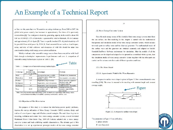 An Example of a Technical Report Table Figure 15/11 