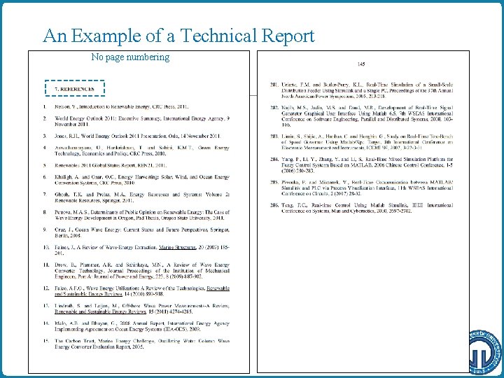 An Example of a Technical Report No page numbering 19/11 