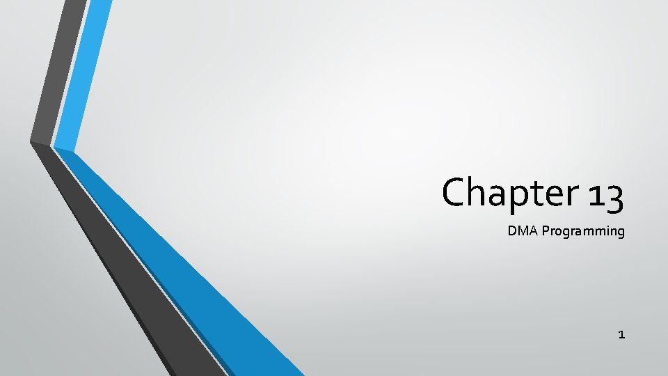 Chapter 13 DMA Programming 1 