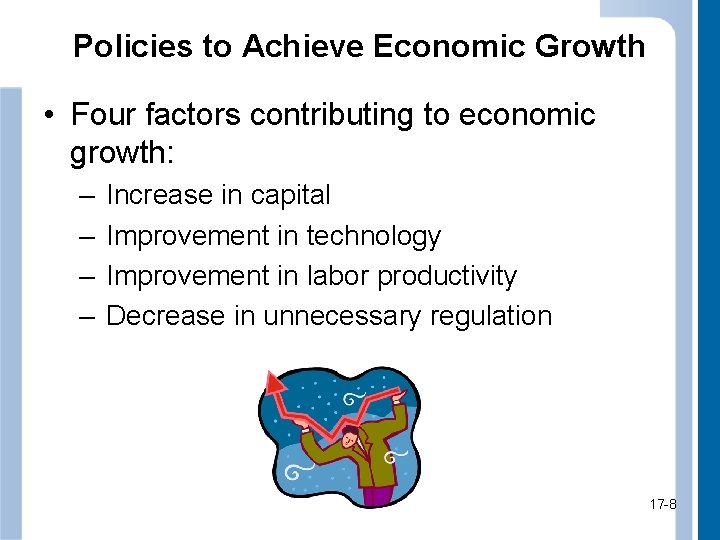 Policies to Achieve Economic Growth • Four factors contributing to economic growth: – –