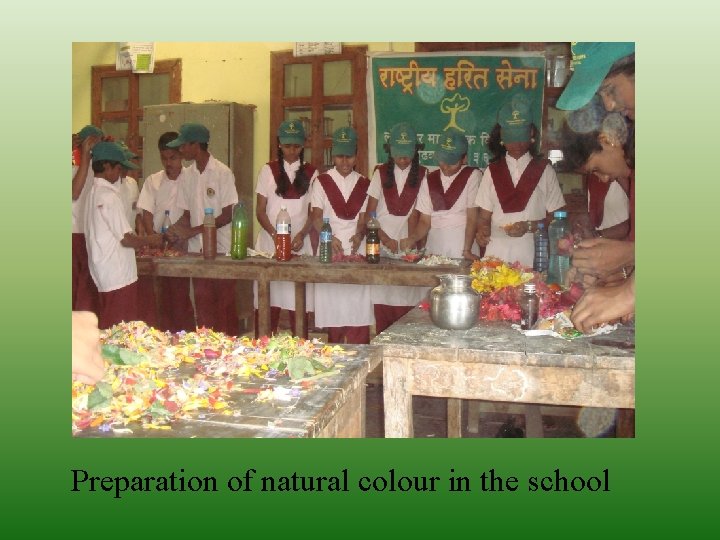 Preparation of natural colour in the school 
