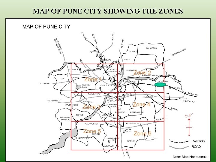 MAP OF PUNE CITY SHOWING THE ZONES 