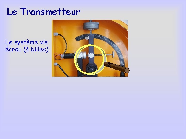 Le Transmetteur Le système vis écrou (à billes) 