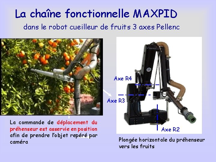 La chaîne fonctionnelle MAXPID dans le robot cueilleur de fruits 3 axes Pellenc bras