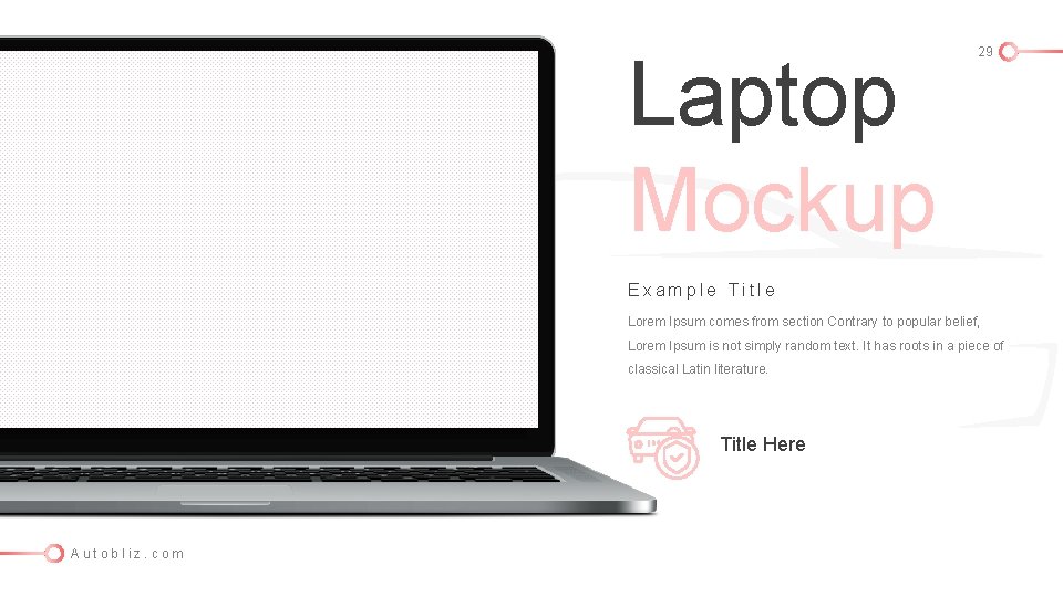 Laptop Mockup 29 Example Title Lorem Ipsum comes from section Contrary to popular belief,