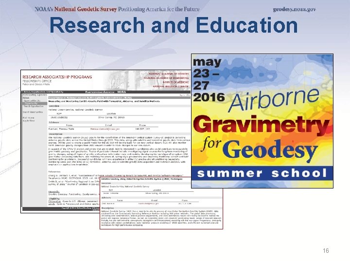 Research and Education 16 