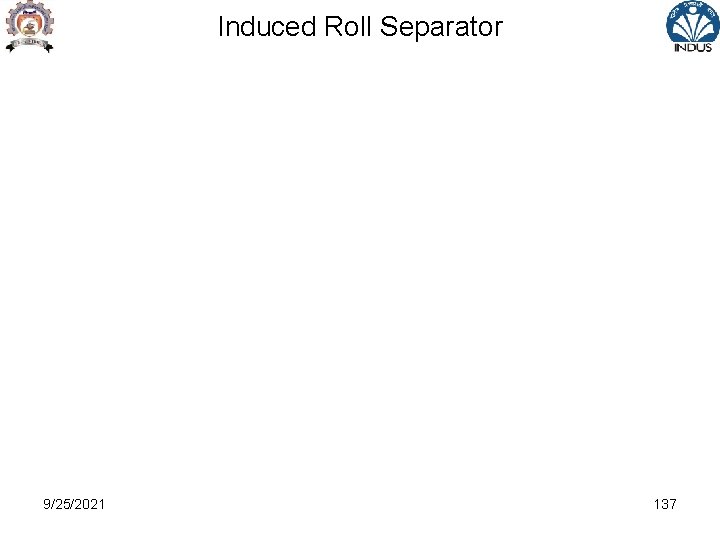 Induced Roll Separator 9/25/2021 137 