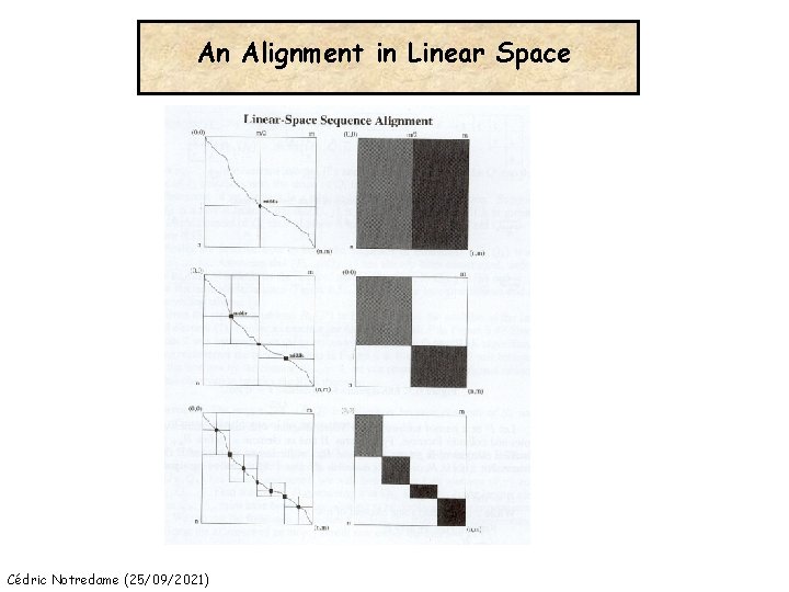 An Alignment in Linear Space Cédric Notredame (25/09/2021) 