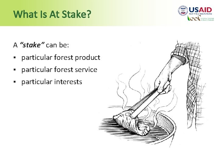 What Is At Stake? A “stake” can be: § particular forest product § particular