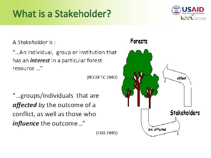 What is a Stakeholder? A Stakeholder is : “…An individual, group or institution that