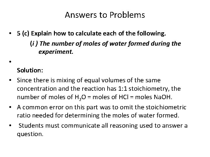 Answers to Problems • 5 (c) Explain how to calculate each of the following.