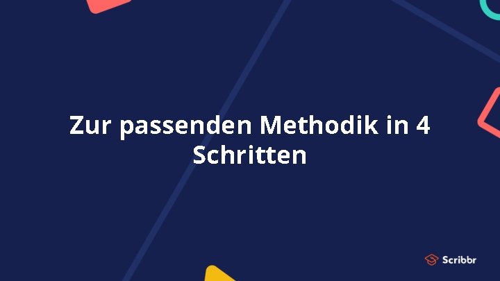 Zur passenden Methodik in 4 Schritten 