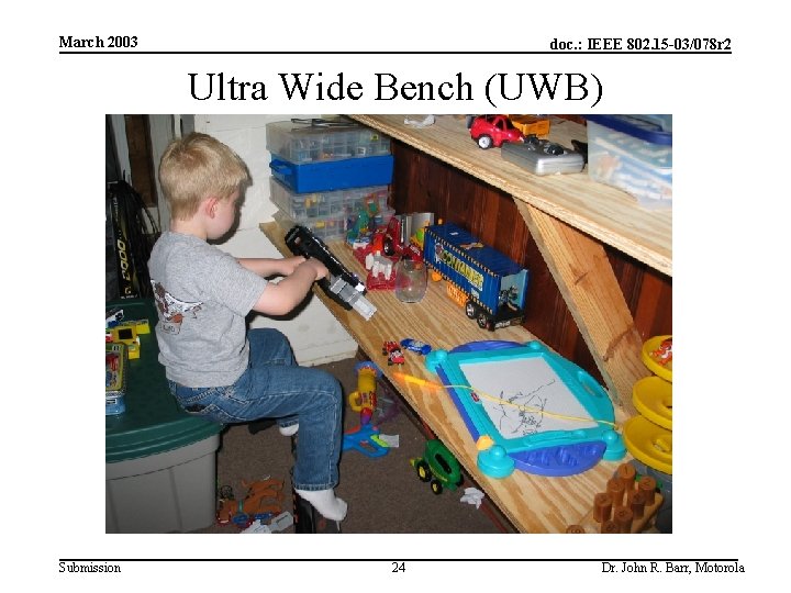 March 2003 doc. : IEEE 802. 15 -03/078 r 2 Ultra Wide Bench (UWB)