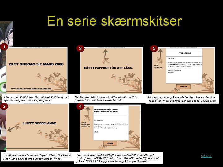 En serie skærmskitser 1 Här ser vi startsidan. Den är mycket basic och igenkännlig