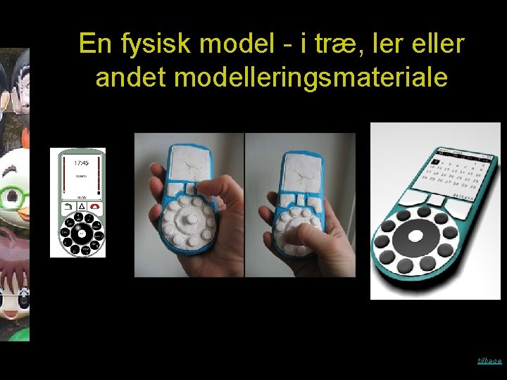 En fysisk model - i træ, ler eller andet modelleringsmateriale tilbage 