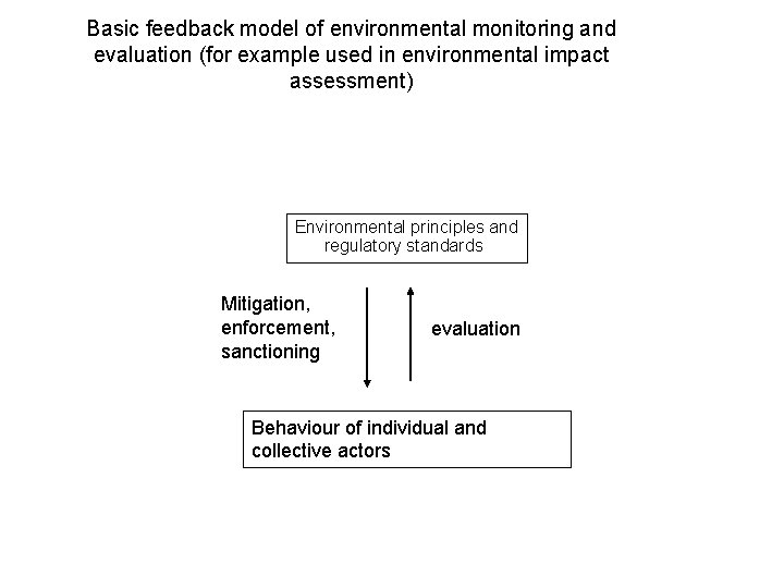Basic feedback model of environmental monitoring and evaluation