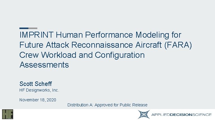 IMPRINT Human Performance Modeling for Future Attack Reconnaissance Aircraft (FARA) Crew Workload and Configuration