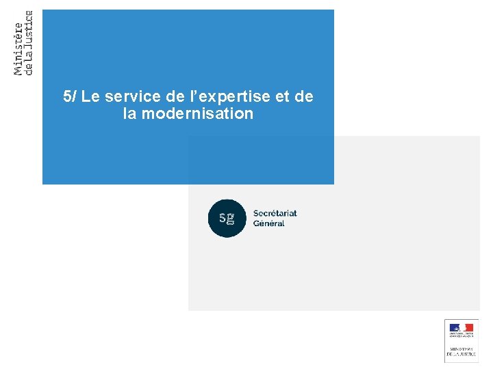 5/ Le service de l’expertise et de la modernisation 