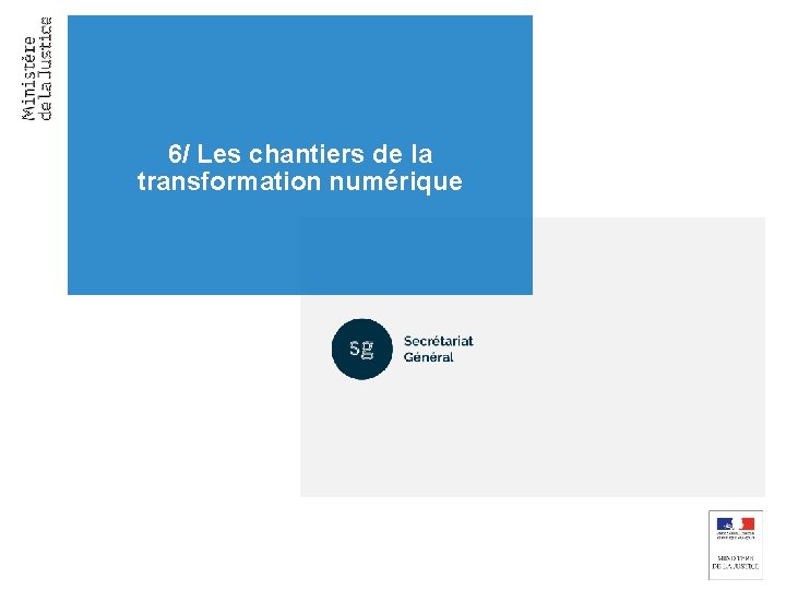 6/ Les chantiers de la transformation numérique 