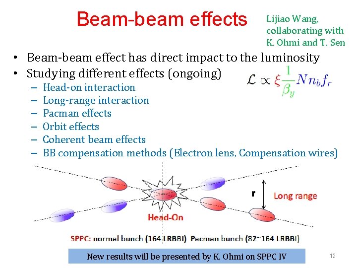 Beam-beam effects Lijiao Wang, collaborating with K. Ohmi and T. Sen • Beam-beam effect