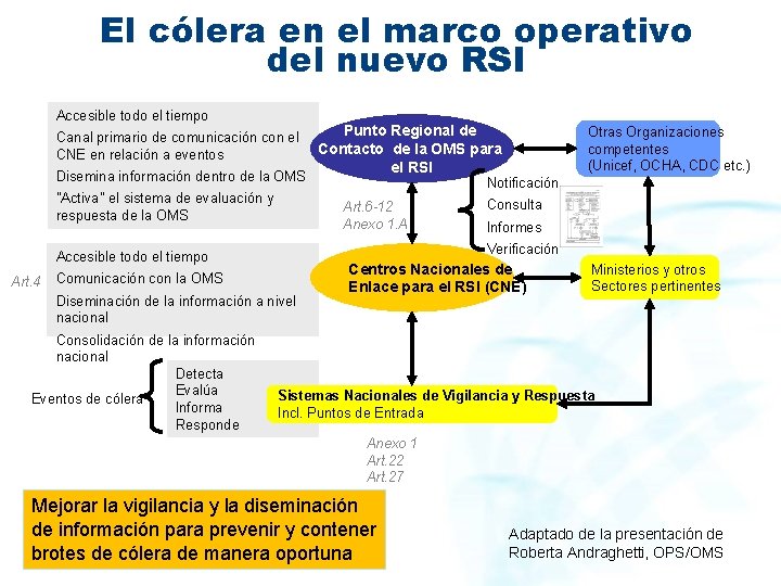 El cólera en el marco operativo del nuevo RSI Accesible todo el tiempo Canal