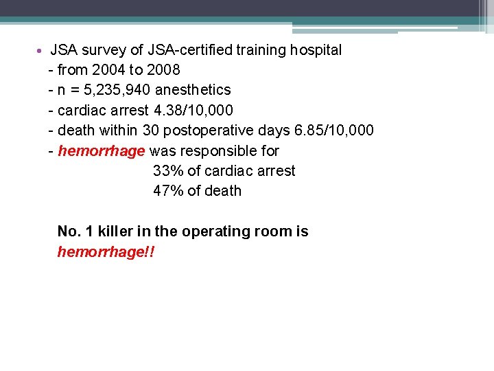 • JSA survey of JSA-certified training hospital - from 2004 to 2008 -