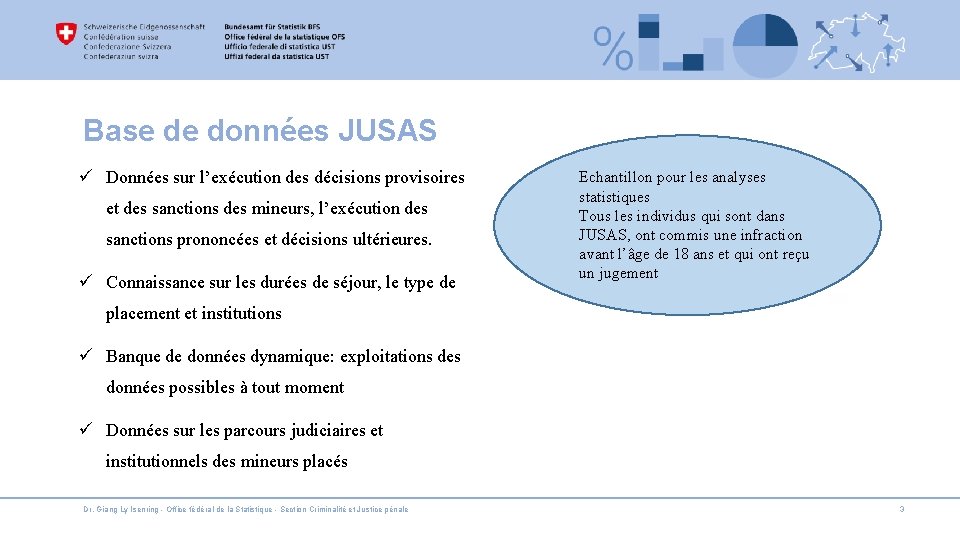 Base de données JUSAS ü Données sur l’exécution des décisions provisoires et des sanctions
