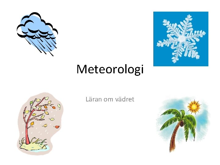 Meteorologi Läran om vädret 