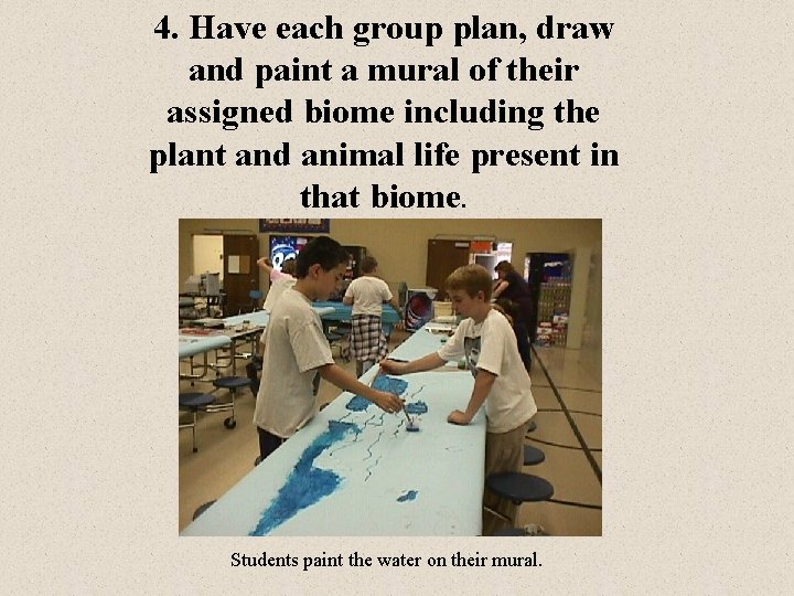 4. Have each group plan, draw and paint a mural of their assigned biome