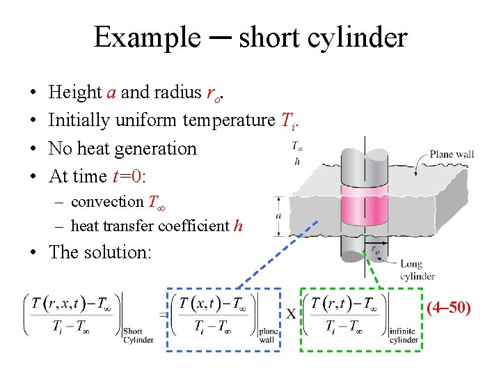 Example ─ short cylinder • • Height a and radius ro. Initially uniform temperature