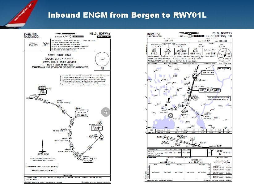 Inbound ENGM from Bergen to RWY 01 L 