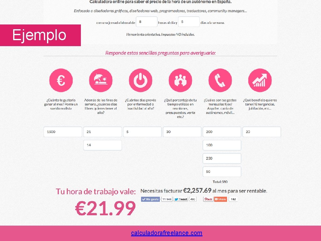 Ejemplo calculadorafreelance. com 