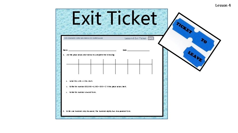 Exit Ticket Lesson 4 