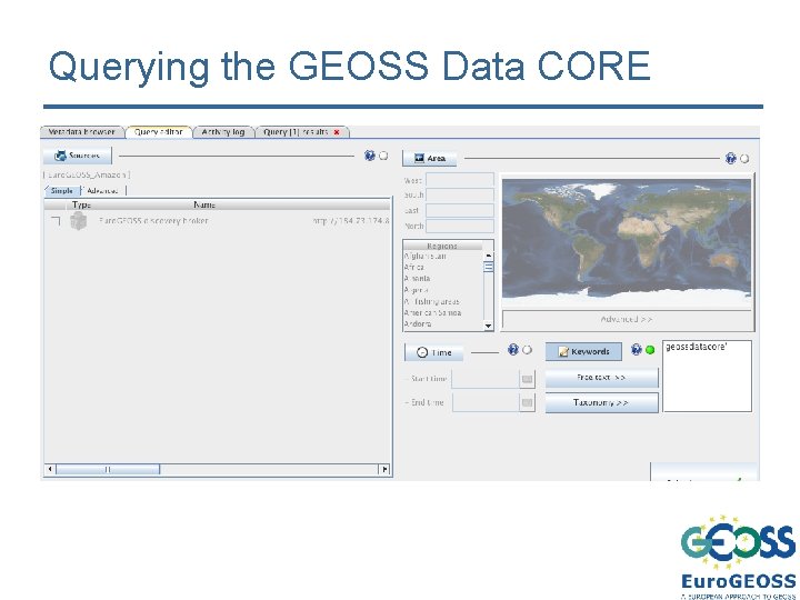 Querying the GEOSS Data CORE 